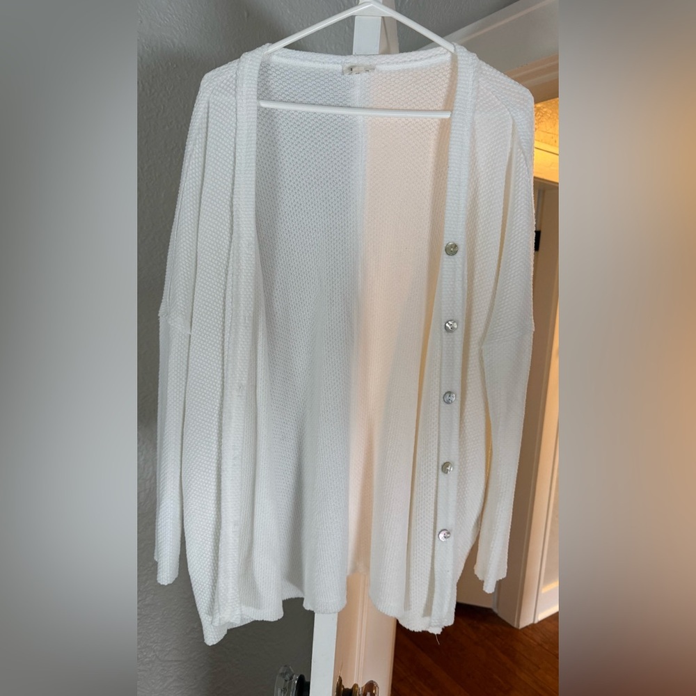 Elegant White Women's Cardigan
